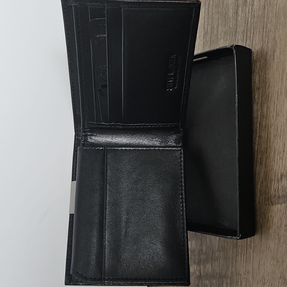 Steve Madden Charcoal GENUINE Leather Wallet RFID protrcted - Picture 4 of 6